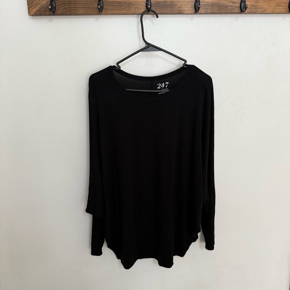 Maurices 24/7 Women's Black Long Sleeve Knit Sweater